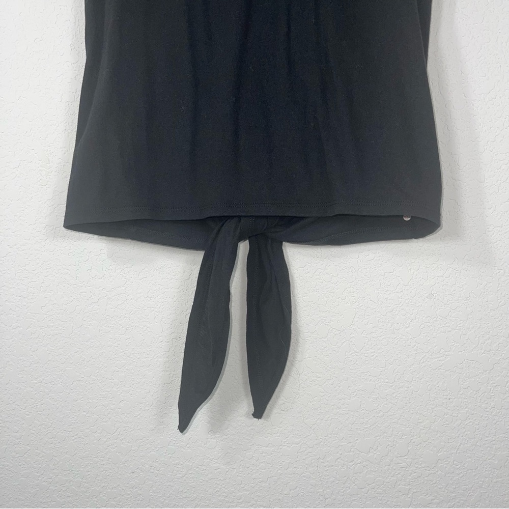 Madewell knot-back detail short sleeve true black cotton size small - Picture 7 of 10